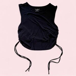 Isabel Maternity by Ingrid & Isabel Black Side-Drawstring Cropped Tank